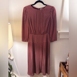 Elegant Red Patterned Dress NWT